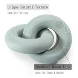 baqor 2-Link Wood Knot Decor - for Coffee Table Bookshelf Boho Celtic Home Entryway Living Room Office Rustic Farmhouse Decorative Object Wooden Knot Chain Link Accents Modern Sculpture baqor