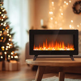 16" Freestanding Electric Fireplace Heater - Fire Places Electric Fireplace Stove with Realistic LED 3D Flames, Infrared Heater Indoor, Small Space Heater, 750 | 1500W, Overheating Protection AckMizz