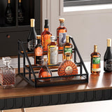 B4Life 3-Tier Liquor Bottle Display Shelf for Whiskey and Spirits - Retro Bar Shelves B4Life