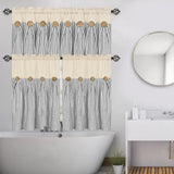 ASPMIZ Cotton Linen Kitchen Valance Curtains, Boho Rustic Button Linen Valances for Windows Farmhouse, Grey Stripe Valance Window Topper Treatment, Window Valances for RV Bathroom Cafe, 52 x 18 Inch ASPMIZ
