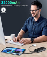 LOVELEDI Power-Bank-Portable-Charger - 32000mAh Power Bank Output PD 30W and QC4.0 Fast Charger Portable Charger with Built-in LED Display Compatible with Smartphones and All USB Devices (Black) LOVELEDI