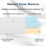 UACEO Twin Mattress, 6 Inch Memory Foam Mattress in a Box, Fiberglass Free Twin Size Mattresses for Pressure & Pain Relief, Soft and Comfortable UACEO