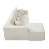 HYJT-H&K Modular Sectional Sofa Cloud Sectional Couch, 107" Comfy Fluffy L Shaped White Couches for Living Room, Deep Seat Memory Foam Plush Corduroy Boneless Couch Sectionals Left Facing Chaise Sofa HYJT-H&K