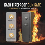 KAER 20 Fireproof Gun Safe - Biometric Gun Safe for Rifles and Pistols Fire Proof Large Rifle Safe Long Gun Cabinet for Shotguns with Digital Keypad, Removable Gun Racks, Pistol Pockets KAER
