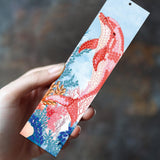 beinkmake 6Pcs Marine Animals 5D Diamond Art Bookmarks Turtle Dolphin Whale Diamond DIY Painting Bookmarks Rhinestones Beaded Acrylic Tassel Bookmark for Adult Beginner Crafts beinkmake