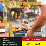 Ausenzup Meat Thermometer - Digital Food Thermometer for Cooking Kitchen - Automatic Calibration Pen Style Electronic Pocket Thermometer for Water Temperature, Barbecue (Yellow) Ausenzup