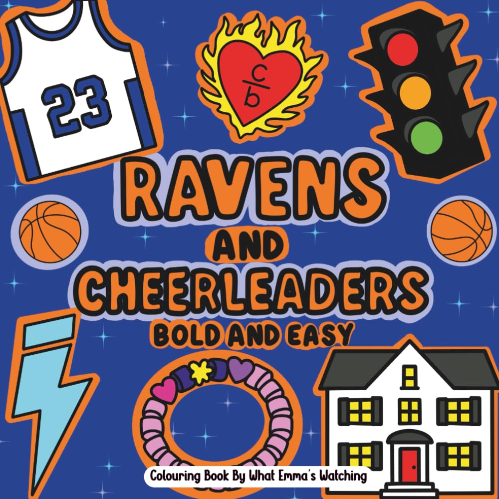 Ravens And Cheerleaders Bold And Easy Colouring Book: What Emma's Watching (Colouring Detail Practice Books) Majosta