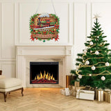 ARPADAMO Diamond Art Painting Pendant Kits 5D Diamond Art Painting Art Hanging Kit Christmas Train DIY Diamond Crystal Window Pendant Kit for Adults Gift Wall Home Decoration ARPADAMO