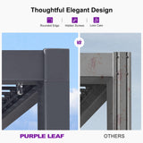 PURPLE LEAF Louvered Pergola 13' x 15' Large Patio Aluminum Pergola Modern Outdoor with Adjustable Roof for Deck Garden Yard Hardtop Gazebo PURPLE LEAF