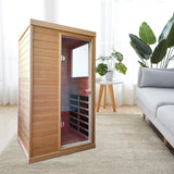 SALUSHEAT Infrared Sauna for Home, Mini 1 Person Infrared Sauna, Right Side, Low EMF Indoor Sauna Spa, Canadian Hemlock, Control Panel, Rapid Heating, 1050W SALUSHEAT