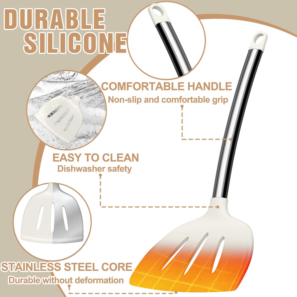 Kitchen Utensils Set-Umite Chef 34 Pcs Silicone Cooking Utensils Set for Nonstick Cookware-Silicone Spatulas Set, Stainless Steel Handle-White Kitchen Gadgets Tools, Pots and Pans Accessories Umite Chef