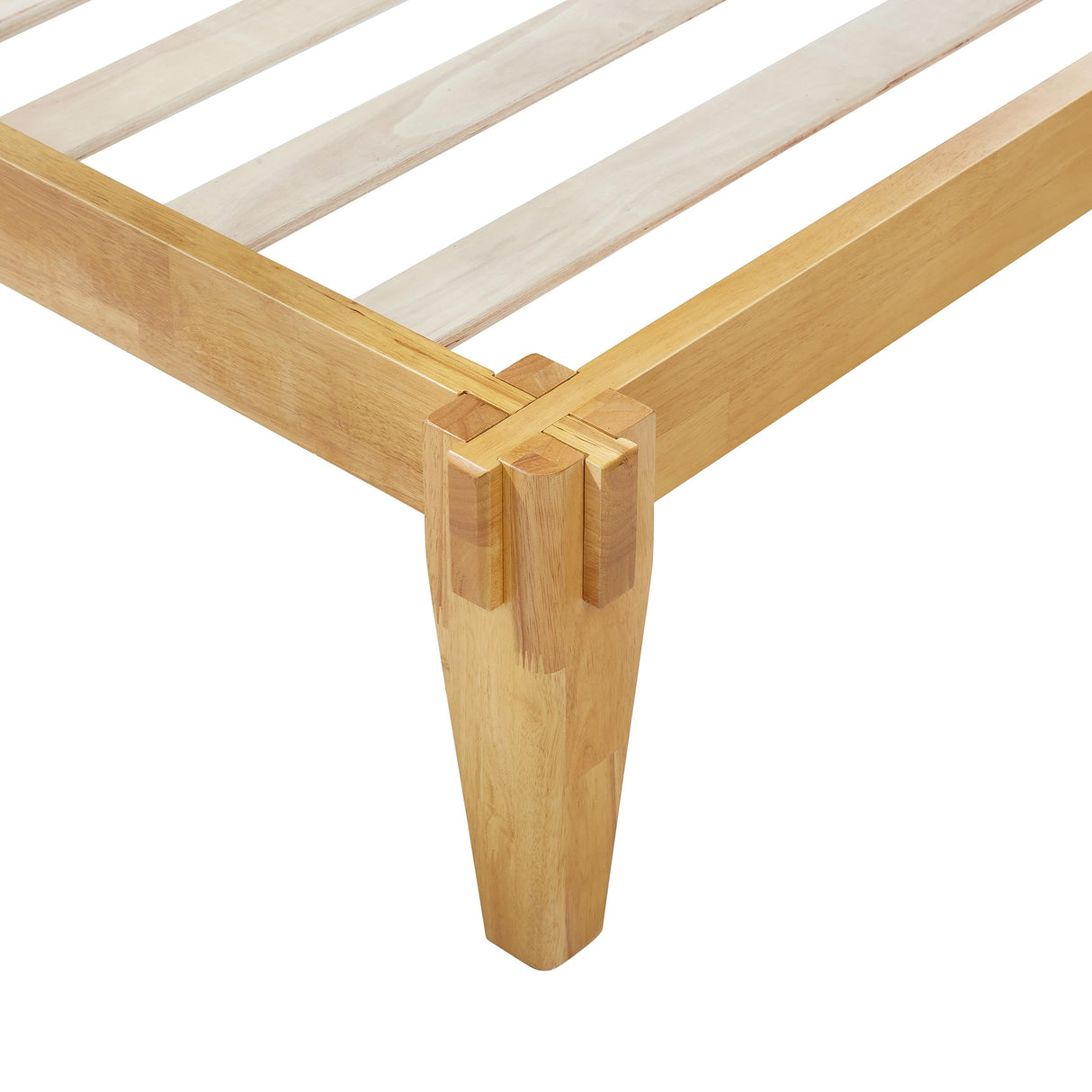 Bme Chalipa 14” Queen Solid Wood Platform Bed Frame – Modern Minimalist Design with Natural Finish and Easy Assembly Bme