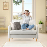 VINGLI 47" Small Couch, Beige Loveseat Mini Couch Mid Century Modern Decor Love Seat for Small Spaces Living Room, Bedroom, Play Room VINGLI