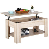 PayLessHere Coffee Table Lift Top Coffee Tables with Hidden Compartment and Storage Shelf Wooden Lift Tabletop Dining Table for Living Room Home Small Space, Natural PayLessHere