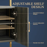 5 Tier Book Shelf Set of 2, 73" Tall Bookshelf with Storage, Modern Bookcase with Shelves, Wall Mount Ladder Shelf with Steel Frame, Bookshelves with Rattan Cabinet for Living Room (Midnight Oak) OAKHAM HOME