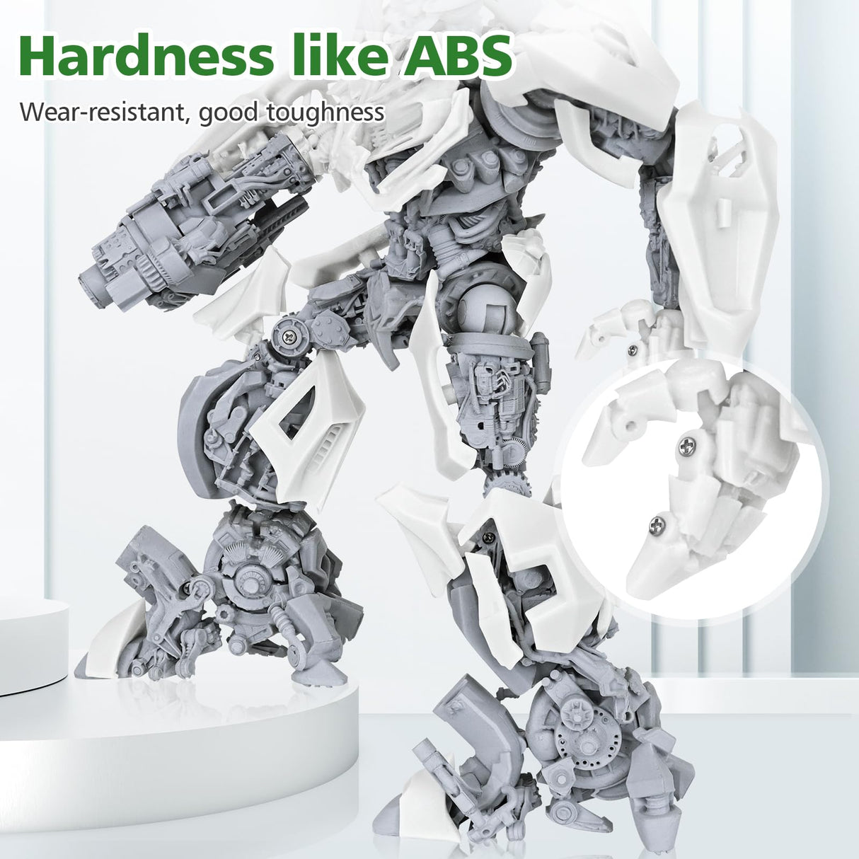 UniFormation 3D Printer ABS-Like Resin,for 3D Printer- Rapid UV Curing 405nm Standard Photopolymer Resin - High Hardness and Toughness, Low Odor and Low Shrinkage Suitable (X22 White, 1kg) Uniformation