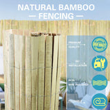 Sprigra Bamboo Slat Fence 4ft x 13ft, Natural Bamboo Fencing, Bamboo Privacy Screen Outdoor, Balcony Privacy Fence for Garden, Balcony, Pool, Patio Sprigra