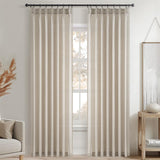 Topfinel Pinch Pleated Curtains 90 Inches Long 2 Panels Set,Oatmeal Semi Sheer Blend Fabric Farmhouse Cozy Rustic Western Home Decor Curtain Drapes for Living Room Bedroom,40x90 inch Length,Apricot Topfinel