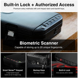 VAULTEK LifePod 20 Full-Size Biometric Lockable Weatherproof Case with Built-in Lock, Steel Security Cable, & TSA Handgun Case or Car Safe, Portable Travel Pistol Safe/Titanium Gray/Biometric VAULTEK