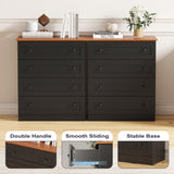Furnify 4 Drawer Dresser, Black Dresser Modern Storage Chest of Drawers, Farmhouse Storage Cabinet Organizer with 4 Drawers for Living Room, Entryway, Hallway, Black Furnify