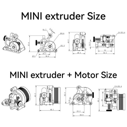 Upgrade 3D Printer Accessory Lightweight xirbbo Sherpa Mini Dual Gear Extruder Hotend Parts with 36mm Stepper Motor Compatible with Ender3v2 Pro Cr10 Q5Qq-S Voro2.4 - WoodArtSupply