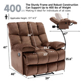 GNMLP2020 Oversized Recliner Chair, Big Mans Recliner Chairs for Adults 400LBS, Extra Wide Recliners for Tall Man, Large Recliner Chair for Living Room, Brown GNMLP2020