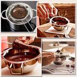Double Boiler Stainless Steel Pot for Melting Chocolate, Candy and Candle Making (18/8 Steel, 2 Cup Capacity, 480ML) Sysmie
