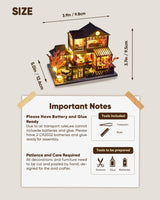 DIY Miniature House Kit, Mini House Kit for Beginners, Mayberry Street Miniatures, Model Building Craft Diorama Kit, Ideal Gifts for Birthday, Christmas(Japanese Garden House) Flybean