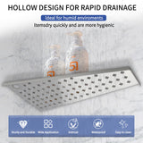 mivndeeopu 12" Corner Shower Shelf 2-Pcs, Rustproof 304 Stainless Steel Corner Shower Shelves with Razor Holder Slot Design Recessed Bathroom Shower Shelf for Tiled Wall (Brushed Silvery) mivndeeopu