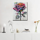 Tucocoo Street Graffiti Rose Paint by Number for Adults Beginner Students Pastel Colors Paint by Numbers for Adults Kits Acrylic Paint Suitable for Living Room 16''x20''（Without Frame ） Tucocoo