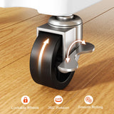 Pipishell 3 Tier Rolling Cart Organizer, Plastic Rolling Cart with Lockable Wheels & Reinforced Handle, Lightweight Utility Cart Storage Cart for Nursery, Kitchen, Bathroom, Craft Room, White, PIUC14W Pipishell