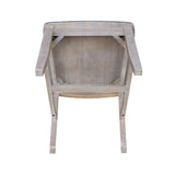 International Concepts Set of Two Cafe Dining Chairs, Washed Gray Taupe IC International Concepts