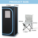 Portable Sauna Tent, Extra Space Size 1-Person Infrared Sauna,Extra Space Size Far Infrared Sauna Tent,with Heating Foot Pad,Portable Chair (L31.5 x W31.5 x H68.9, Black) Saunateadlane