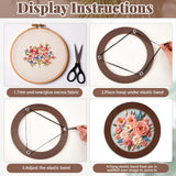 Wenqik 6 Pcs Wood Embroidery Hoop Frame Set 8 Inch Embroidery Hoops Wood Display Frame for Finished Cross Stitch or DIY Art Craft Sewing Ornaments (Without Hoops)(Round) Wenqik