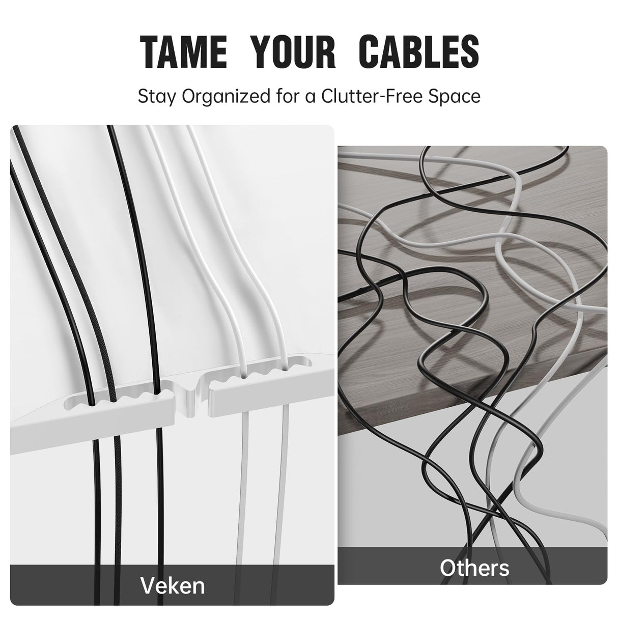 Veken 55 Inch Large Electric Standing Desk, 4 Memory Heights Adjustable,Sit to Stand Up, Work Home Office Computer Table for Study, Walking Pad, Writing, and Games, Wooden Desktop Desks, White Veken