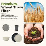 Homienly Kitchen Wheat Straw Dinnerware Set 40 PCS - Dinner Plates, Cereal Bowls, Wheat Straw Cups Set, Microwave and Dishwasher Safe Dishes Set, Unbreakable Dish Set for Party, Outdoor(Grey Stone) Homienly