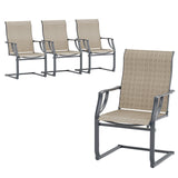 UDPATIO Patio Dining Chairs Set of 4, High Back Patio Chairs in All Weather Breathable Textile Fabric, Outdoor Furniture Chairs for Deck, Lawn, Garden, Backyard (Brown) UDPATIO