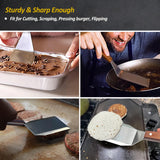 Stainless Steel Spatula Set, Grill Spatula Set with Full Tang Handle & Beveled Edges, Long Wide Spatula for Cast Iron Griddle BBQ Flat Top Grill, Pancake Spatula, Smash Burgers Metal Spatula Vovoly