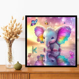 Diamond Art Kits for Adults Beginners,5D Full Round Drill Elephant Butterfly Diamond Painting Kit,DIY Diamond Dot Gem Art for Home Decor Christmas Gift 12x12 Inch DIYDECORFUN