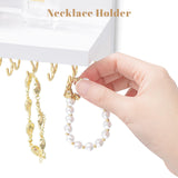 HappyHapi Hanging Jewelry Organizer Necklace Organizer Jewelry Hanger with 36 Hooks,Wall Mounted Jewelry Organizer for Necklace Earrings and Rings (White) HappyHapi