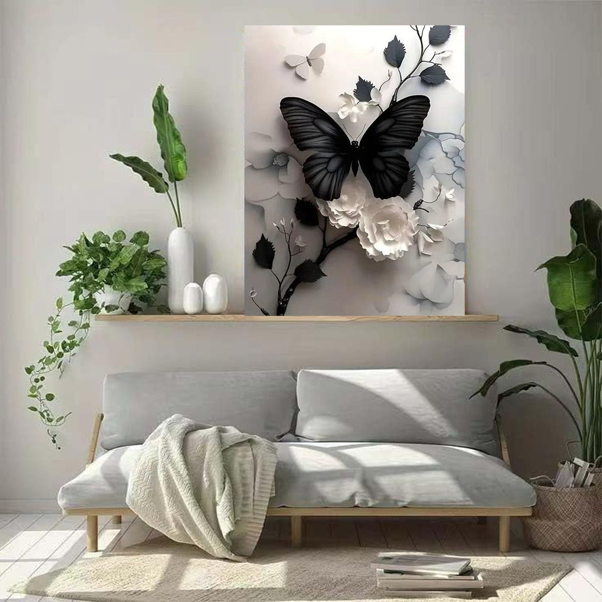 ZHUDENGXJL Butterfly Flower Diamond Art Kits for Adults,5D Full Round Drill Diamond Painting Kits for Beginners,DIY Diamond Dots Paintings Picture Arts Craft for Adults,Home Wall Decor 12 X 16Inch ZHUDENGXJL