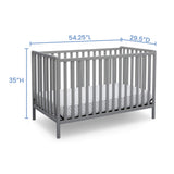 Delta Children Heartland 4-in-1 Convertible Crib - Greenguard Gold Certified, Grey Delta Children