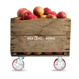 Nisorpa 8 inch Heavy Duty Caster Set of 4 Red Polyurethane Steel Caster Wheels Flat Free for Industrial Trailer Furniture - 2 with Brakes and 2 without Brakes Nisorpa