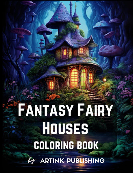 Fantasy Fairy Houses Coloring Book For Adults, Teens, Women and Men. Magic Homes And Landscapes For Relaxation, Calmness and Stress Relief by Artink Publishing (Coloring books for adults) WoodArtSupply