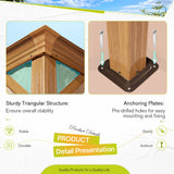 EROMMY 14' x 20' Hardtop Gazebo, Wooden Finish Coated Aluminum Frame Canopy with Double Galvanized Steel Roof, Outdoor Permanent Metal Pavilion with EROMMY