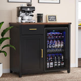 GDLF Coffee Bar with Mini Fridge Space, Mini Fridge Cabinet Stand，Liquor Wine Cabinet for Dorm, Kitchen or Office, 39.4" W X 20.9" D Tabletop GDLF