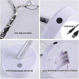 OURBAOFU 20” 108LED Fairy Sparkly Tree Lamp with Remote Control, USB&3AA Powered 8 Modes, DIY Bonsai Artificial Tree Lights, Fairy Spirit Tree Light for Bedrooms Desktop Christmas (Warm White) OURBAOFU