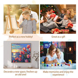 Artunion Framed Paint by Numbers Kit for Adults Beginners & Kids Ages 8-12,Sunset Tulip Flower Paint by Number with Frame,Floral Paint by Numbers Kit on Canvas 10 * 10 Inch Without Easel Artunion