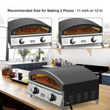 Mimiuo 25 Inch Outdoor Gas Pizza Oven, Portable Propane Pizza Oven with Large Baking Stone - Make 2 Pizzas At Once - Multifunctional Stainless Steel Grilling Stove to Cook Steak Meat Seafood Mimiuo