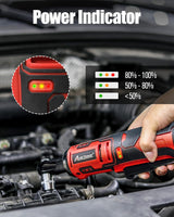 AVID POWER Cordless Electric Ratchet Wrench 3/8", 44.2 Ft-lbs 12V Power Ratchet Wrench Kit w/Two 2.0Ah Batteries, 1-Hour Fast Charger, Variable Speed and 10 Sockets AVID POWER